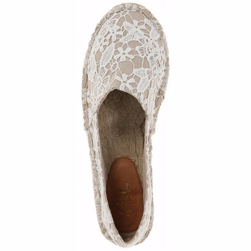 Wild Pair Shoes 6 M NEW White Lace Flats Slip On Comfort Sneaker Spring Summer - Picture 5 of 7